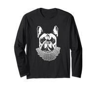 Bulldog francés con collar de Ruth Bader Ginsburg RBG Manga Larga