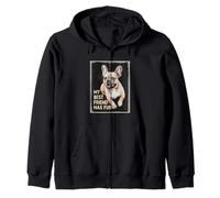 Bulldog francés con decir que mi mejor amigo tiene Sudadera con Capucha