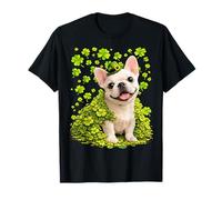 Bulldog francés con tréboles Día de San Patricio Perro Frenchie Camiseta