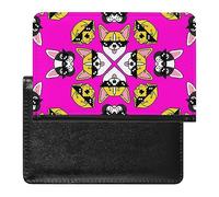 Bulldog francés, corgi labrador en gafas de sol, divertido estuche para pasaporte y organizador de tarjetas de vacunación, bolsa protectora de viaje impresa