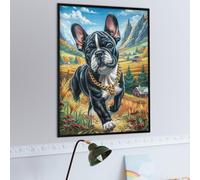 Bulldog Francés de montaña Puzzles 1000 Piezas Aliviar Estrés Familiar Premium Animal Salvaje Rompecabezas para Adultos Desafío Intelectual 3D DIY Creativo Decorativo 1000 PCS