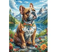 Bulldog francés de montaña Rompecabezas 500 Piezas Cartón para Adultos Y Adolescentes Animal Salvaje para Coleccionistas Decoración Única Hogar Antiestrés Regalo Reyes Magos 500 PCS