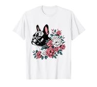 Bulldog Francés Diseño Floral Lindo Perro Frenchie Camiseta