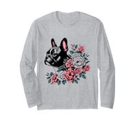 Bulldog Francés Diseño Floral Lindo Perro Frenchie Manga Larga