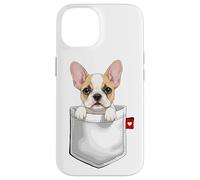 Bulldog francés en Bolsillo asomando Lindo Cachorro Perro Carcasa para iPhone 14