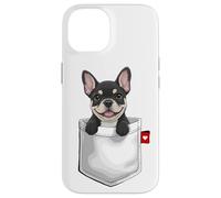 Bulldog francés en Bolsillo asomando Lindo Cachorro Perro Carcasa para iPhone 14