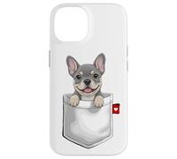 Bulldog francés en Bolsillo asomando Lindo Cachorro Perro Carcasa para iPhone 14