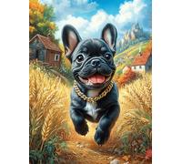 Bulldog Francés en el Campo Puzzle 300 Piezas Educativo 3D Animal Plant Hada Tale Juego De Rompecabezas para Familia Entretenimiento Creativo Construir Maquetas 300 PCS