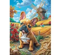 Bulldog Francés en la Granja Puzzle 300 Piezas Aliviar Estrés 3D Animal Plant Hada Tale Rompecabezas Familiar para Hombres Y Mujeres Obra De Arte Decorativo Hogar 300 PCS