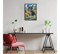 Bulldog Francés en la Hierba Puzzles 300 Piezas Construir DIY 3D Sin Pegamento Animales y Plantas Rompecabezas para Adultos Maquetas Educativas Aliviar Estrés Estera Portátil 300 PCS