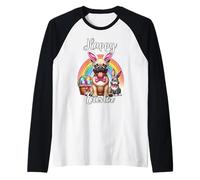 Bulldog Francés Felices Pascuas Bulldog Francés Pascua Camiseta Manga Raglan