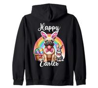 Bulldog Francés Felices Pascuas Bulldog Francés Pascua Sudadera con Capucha
