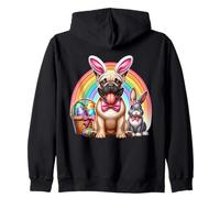 Bulldog Francés Felices Pascuas Bulldog Francés Sudadera con Capucha