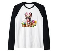Bulldog Francés Felices Pascuas Camiseta Manga Raglan