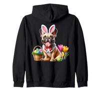 Bulldog Francés Felices Pascuas Sudadera con Capucha
