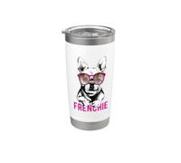 Bulldog Francés Frenchie Cool Dog Dueño Entrenador Walker Regalo Vaso térmico de acero inoxidable de doble pared
