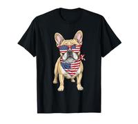 Bulldog Francés Frenchie USA Bandera de Estados Unidos 4 de julio América Lindo Camiseta