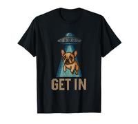 Bulldog Francés Get In Alien Impreso Estilo Cruz Estilo Perro Camiseta