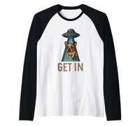 Bulldog Francés Get In Alien Impreso Estilo Cruz Estilo Perro Camiseta Manga Raglan