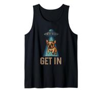 Bulldog Francés Get In Alien Impreso Estilo Cruz Estilo Perro Camiseta sin Mangas