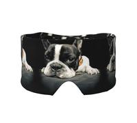 Bulldog francés impreso,Máscara para ojos con bloqueo de luz y protección ocular completa para dormir, orejeras y ojos.