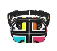 Bulldog francés Impreso,Riñonera Cuadrada de Doble Capa, Bolso de Viaje, Bolso Informal para el Pecho.