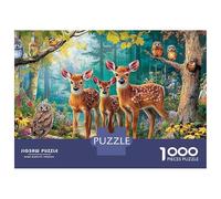 Bulldog francés Jigsaw Deer in Forest Puzzle Mil Piezas Papel para Entusiastas - Resistente A Doblar Ocio Decoración 52x38cm/1000pcs