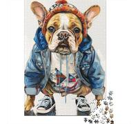 Bulldog Francés Moderno Puzzle de 1000 Piezas Juego de Puzzle 1000 Piezas Papel para Adultos Ilustración Creativa Relajante Concentración Familia Decoración Regalo 70x50cm/1000pcs