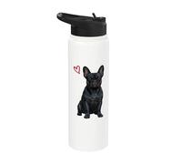 Bulldog Francés Negro, Frenchie Negro Stainless Steel Insulated Water Bottle
