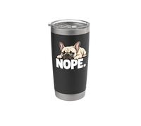 Bulldog Francés Nope Hoy No Mala Actitud Perezoso Frenchie Vaso térmico de acero inoxidable de doble pared