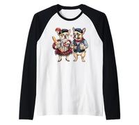 Bulldog Francés Perro Amor Bandera Francia Camiseta Manga Raglan