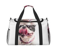 Bulldog francés, Perro Curioso y Feliz,Bolsas Deportivas, Bolsos de Viaje Deportivos Cruzados de Mano, Bolsas de Viaje de Gran Capacidad para Mujeres y Hombres.