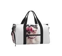 Bulldog francés, Perro Curioso y Feliz,Bolso Deportivo Bandolera de Mano, Bolsa de Deporte, Bolsa de Viaje de Gran Capacidad para Mujeres y Hombres.