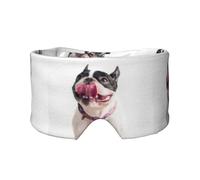 Bulldog francés, perro curioso y feliz,Máscara para ojos con bloqueo de luz y protección ocular completa para dormir, orejeras y ojos.