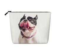 Bulldog francés, Perro Curioso y Feliz,Neceser de Maquillaje de imitación Lino, Neceser de Viaje portátil