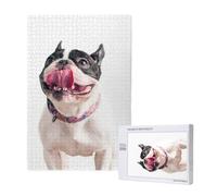 Bulldog francés, Perro Curioso y Feliz,Rompecabezas de Madera de 1000 Piezas para Adultos y Adolescentes.