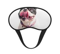 Bulldog francés, perro feliz y curioso, Cubiertas oculares completas, antifaces para dormir que bloquean la luz, orejeras opacas para dormir