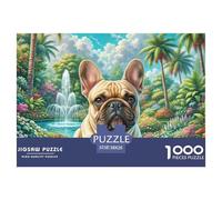 Bulldog francés Puzzle 1000 Piezas para Pasatiempo Creativo Clásicos Regalos Obra De Arte Rompecabezas Juguetes Desafiantes para Adultos Y Niños 38x26cm/1000pcs