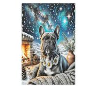 Bulldog francés Puzzle 1000 Piezas Regalo Familiar Animales de compañía Lindos Rompecabezas 3D Obra De Arte para Hombres Y Mujeres DIY Creativo Aliviar Estrés 1000 PCS