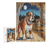 Bulldog francés Puzzle 500 Piezas Creativo Circular Linda Mascota Animals Rompecabezas Familiar para Adultos Y Niños A 12 Años 3D Maquetas Construir Aliviar Estrés 500 PCS