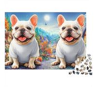 Bulldog francés Puzzle De 1000 Piezas Y Niños +14 Años Mascota Animal Rompecabezas DIY Juego Educativo Pasatiempo Creativo, Regalo 38x26cm/1000pcs