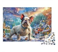Bulldog francés Puzzle De 1000 Piezas Y Niños +14 Años Mundo Animal Rompecabezas DIY Juego Familiar Pintura, Entretenimiento Creativo 38x26cm/1000pcs