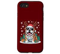 Bulldog francés Reno Luces de Navidad Perro con Sombrero de Papá Noel Carcasa para iPhone SE (2020) / 7/8