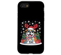 Bulldog francés Reno Luces de Navidad Perro con Sombrero de Papá Noel Carcasa para iPhone SE (2020) / 7/8