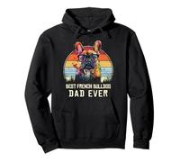 Bulldog Francés Retro Vintage 60s 70s Puesta del sol Amantes de los Perros Hombres Sudadera con Capucha