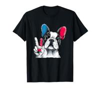Bulldog francés Signo de Paz Retro Pop Perro Gesto gráfico Camiseta