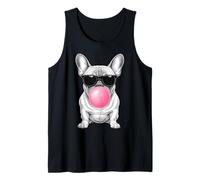 Bulldog Francés Soplando Burbuja Divertido Lindo Frenchie Perro Amante Camiseta sin Mangas