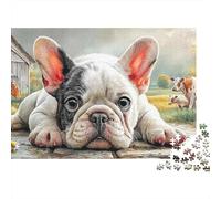 Bulldog francés Sturdy Cardboard Bulldog de Dos Tonos Jigsaw Puzzle Adults Kids Educational Activity Fun Challenge Great Gift for Birthday Puzzle Lovers Fans 38x26cm/1000pcs