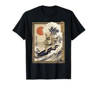 Bulldog Francés Surf Japonés Kanagawa Perro Samurái Gracioso Camiseta
