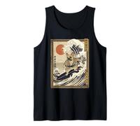 Bulldog Francés Surf Japonés Kanagawa Perro Samurái Gracioso Camiseta sin Mangas